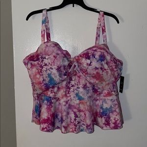Torrid Tie-Dye Tankini Swimsuit Top